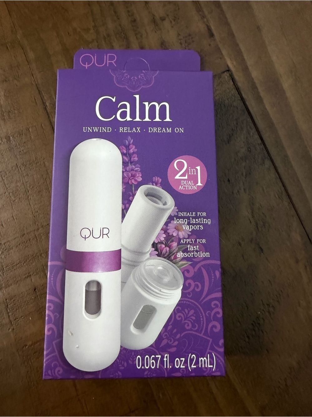 QUR calm vapor inhaler unwind relax dream on 2 in 1 inhaler new